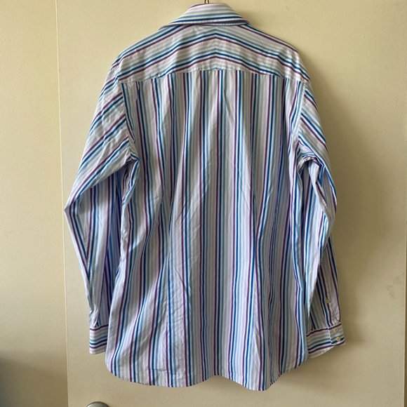 Ted Baker White Striped Button-Down Dress Shirt - Picture 11 of 13